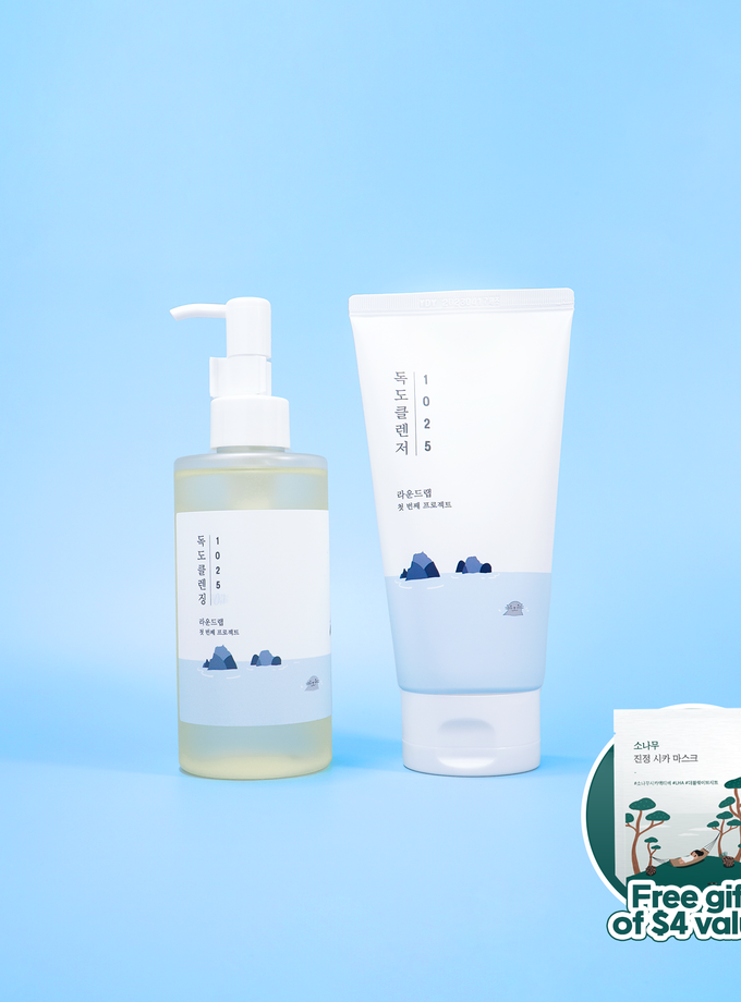 Round Lab Dokdo Cleanser + Dokdo Cleansing Oil Bundle + GIFT For Sale